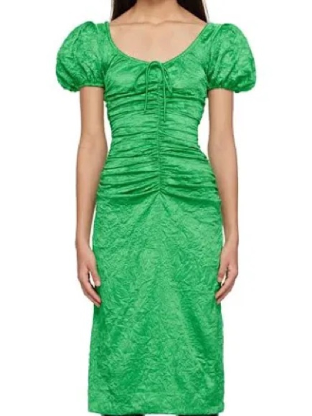 Ganni Bright green Dress Sz 8 NWT